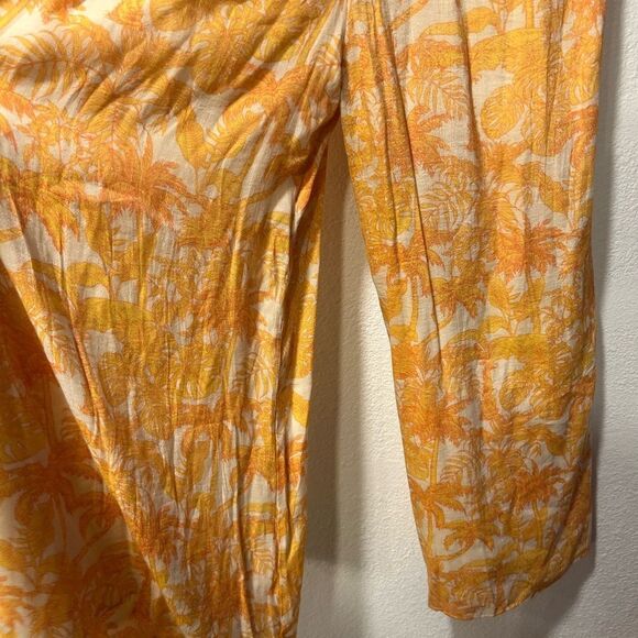 Orange Floral Strapless Jumpsuit - Picture 3 of 5